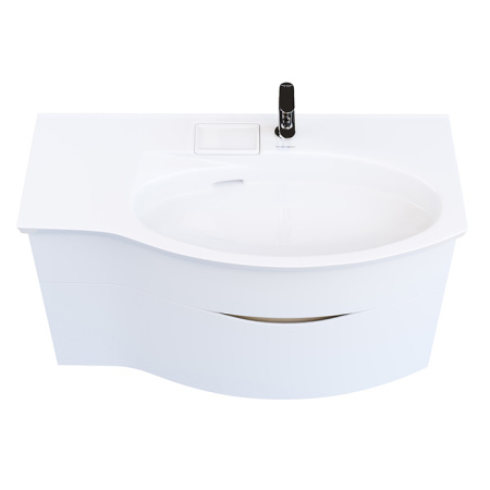 Kerama Marazzi Раковина RIVA мебельная правая с крепежом 100,7*48*15см, с 1 отв. под смеситель, с переливом, цвет белый глянцевый 