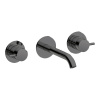 ALMAR Смеситель для раковины на 3 отверстия из стены, излив 170-195 мм, внешняя часть, цвет черный металл брашированный PVD