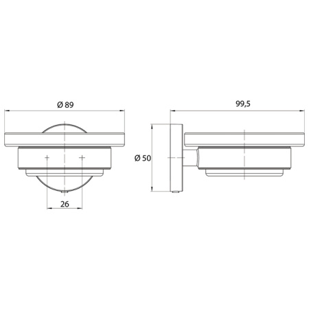 Emco Round Подвесная мыльница хрустальное стекло прозр., цвет хром 