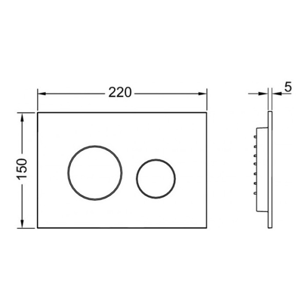 TECE Loop 2 Панель смыва с двумя клавишами, черный матовый 