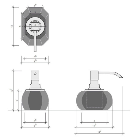 Decor Walther KR BMD Kristall Дозатор для мыла, цвет:  Capri blue / Black matt 