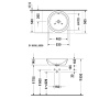 Duravit Раковина накладная  круглая 530мм, без отв под смеситель, с переливом, цвет белый 