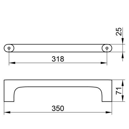 Keuco EDITION 400 Поручень 350мм, допустимая нагрузка 115 кг, верт. и горизонт.монтаж, скрытый крепеж в к-те цвет:  brushed red gold 