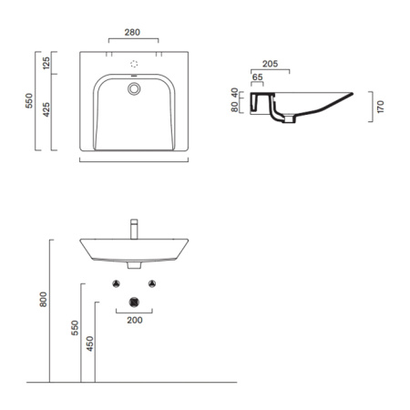 Catalano COMFORT Раковина 60x55, без отв. под смеситель, покрытие Cataglaze+, цвет белый глянцевый 