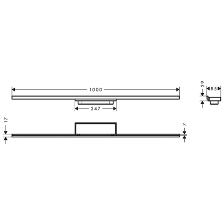 HG RainDrain Minimalistic Внешняя часть трапа для душа 1000, хром 