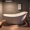 KERASAN Waldorf Ванна свободностоящая акриловая  167х82х65см в комплекте со сливом Clic-clac, цвет белый