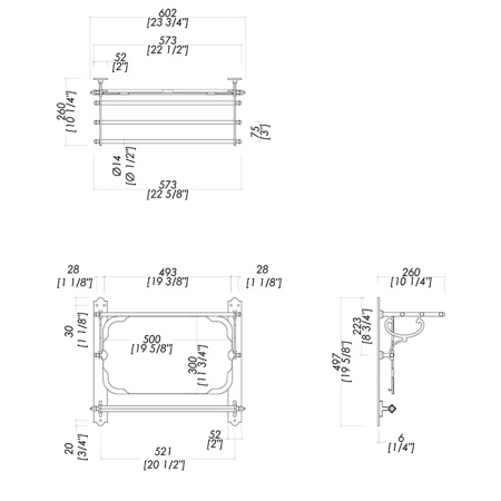Devon Amelie Полочка для полотенец с откидным зеркалом , цвет хром 