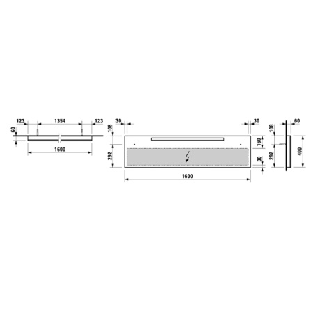 Laufen Alessi One Заркало, 1600х60х400мм, подвесное, с подсветкой, антизапотев.(НЕ произв!) 