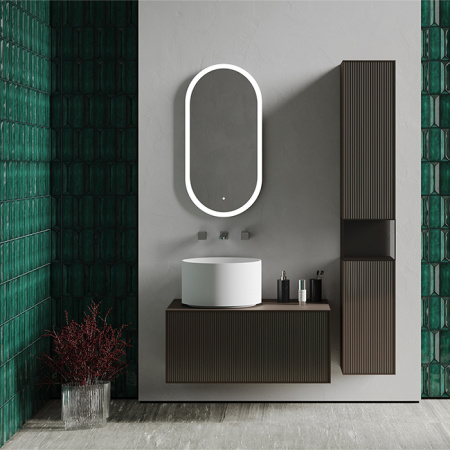 SALINI Зеркало для ванны ARMONIA  450×900х25мм., фоновая и фронтальная подсветка 3в1 , сенсор движения включения подсветки , крепления, без подогрева 