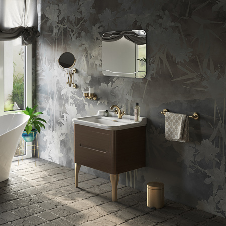 Kerasan Waldorf Раковина керамическая 80х55см, c 1 отверстием под смеситель, белая, цвет заглушки - хром 