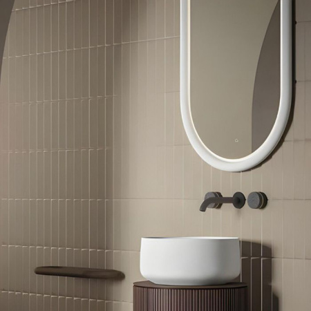 Artceram  Зеркало MILANO керамическая рама с подсветкой 55х100 см, цвет белый матовый 