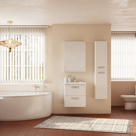 Roca THE GAP ORIGINAL Тумба подвесная 577x412x600 мм. для раковины 600 мм, с 2 ящиками, белый матовый (ZRU9302734) 