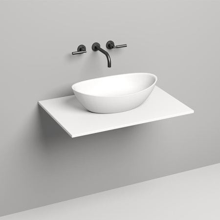 SALINI Столешница 800х500х15 мм, из материалв S-Stone, цвет белый матовый 