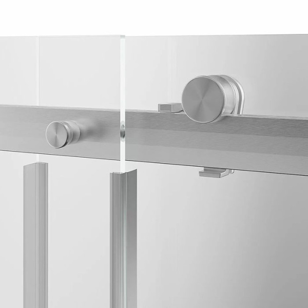 KERAMA MARAZZI Душевая дверь CRISTALLO, раздвижная с функцией soft close, 140х210, брашированный никель, уп-ка 1/2 