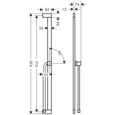 HG Unica Душевая штанга S Puro 90 см со слайдером и шлангом Isiflex 160 см, шлиф. бронза 