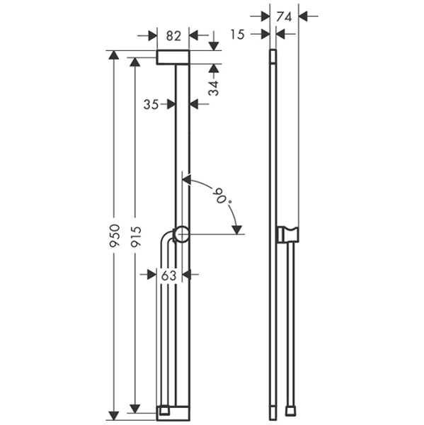 HG Unica Душевая штанга S Puro 90 см со слайдером и шлангом Isiflex 160 см, шлиф. бронза 