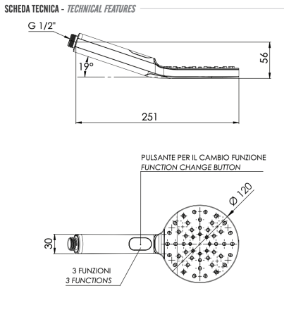 Ручной душ Remer 318MPNOX, черный матовый 