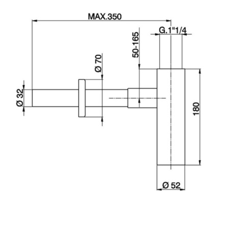 Сифон 1"1/4 для раковины, цвет золото брашированное 