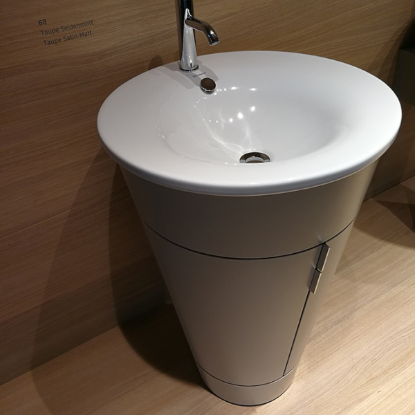 Duravit Раковина для тумбы круглая 580мм, с 1 отв под смеситель, с переливом, цвет белый 