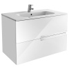Roca VICTORIA NORD ICE EDITION Тумба подвесная 786x450x550 мм. для раковины 800 мм, c 2 ящиками, белый глянец (ZRU9302731)