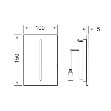 TECEfilo Urinal Лицевая панель, пластик, хром глянцевый (без картриджа 9242091/9242092) 