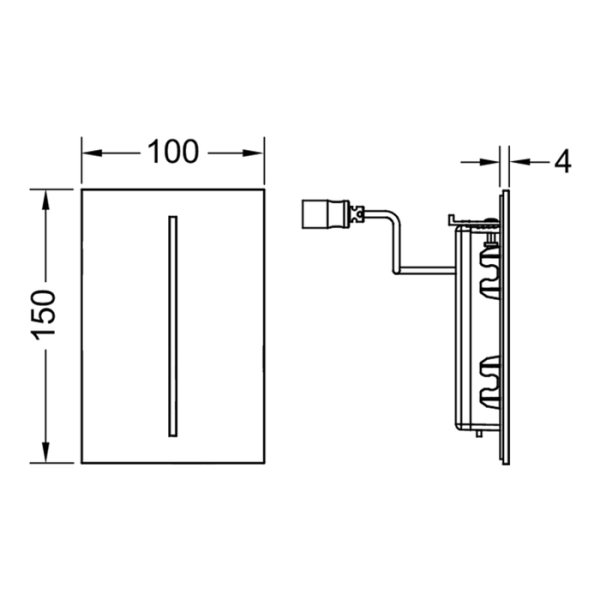TECE TECE TECEfilo Электронная панель смыва писсуара TECEfilo-Solid, питание от батареи 7,2 В, цвет: нерж сталь сатин 