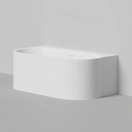 Salini Perla W Ванна S-Stone 170x90x60см пристенный вариант, интегрированный слив-перели, донный клапан, сифон, ножки , цвет белый матовый 