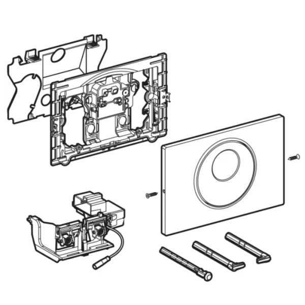 Geberit Sigma10 Клавиша с системой управления смывом, электронная, питание от сети, круглая: полированный, легкоочищ. покр. (замена 115.890.SN.5) 