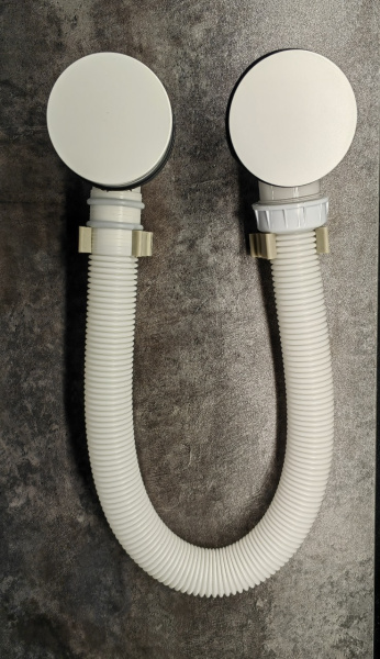 Слив-перелив click-clack для ванны OMP Tea 2868.660.6XD, белый матовый 