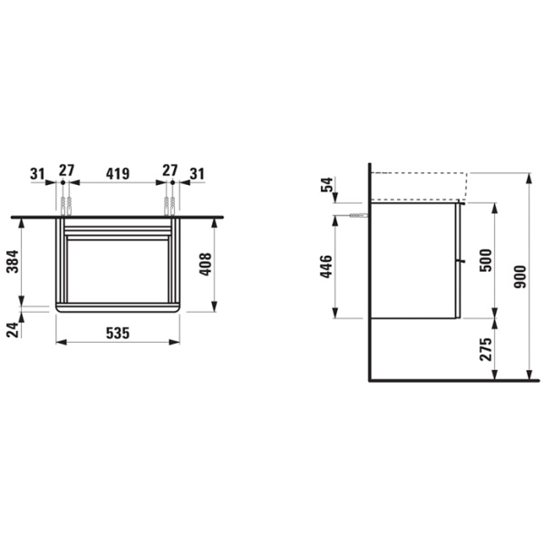 Laufen VAL Раковина 550х420мм с 1 отв. под смеситель, цвет: белый 