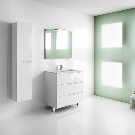 Roca VICTORIA NORD ICE EDITION Тумба подвесная 786x450x735 мм. для раковины 800 мм, c 3 ящиками, белый глянец (ZRU9302835) 