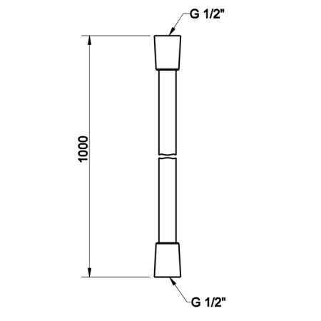 Gessi  Шланг Сromalux с коническим соединением на 1/2", 1,00 м, цвет: хром 