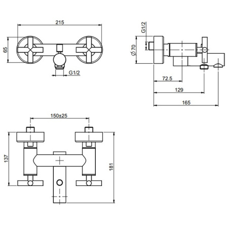 FIMA|Carlo Frattini Maxima Смеситель для ванны внешнего монтажа, цвет хром 