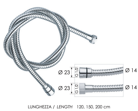 Шланг для душа 200 см Remer 333CN200 