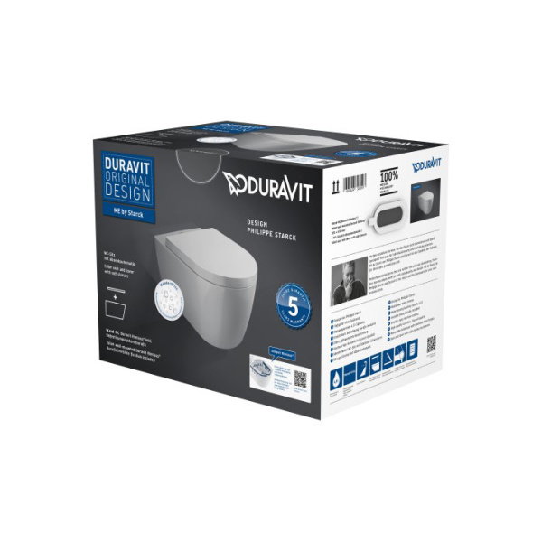 Duravit Me by Starck Комплект: подвесной унитаз Rimless 252909 с WonderGliss+ сиденье с мягким закрыванием 002009(Снято с пр-ва) 