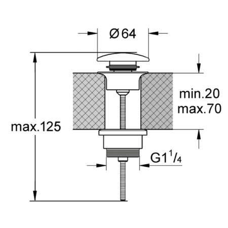 Kerasan  Донный клапан  клик-клак, покрытие керамика, цвет: bruno matte 