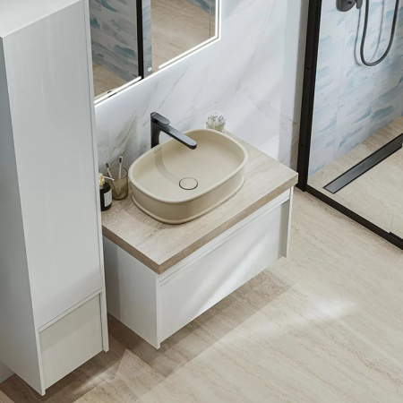 Kerama Marazzi Раковина CIRCO накладная 50*36*13,5см, без отв. под смеситель, без перелива, цвет песочный матовый 