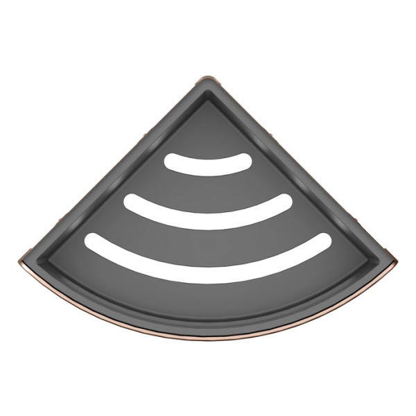 Keuco ELEGANCE Угловая полочка для душа, съемная вставка (небьющаяся и нечувств. к УФ), скрытый крепеж в к-те цвет: brushed red gold/anthracite 