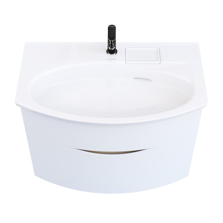 Kerama Marazzi Раковина RIVA мебельная с крепежом 80*47,5*15см, с 1 отв. под смеситель, с переливом, цвет белый глянцевый 