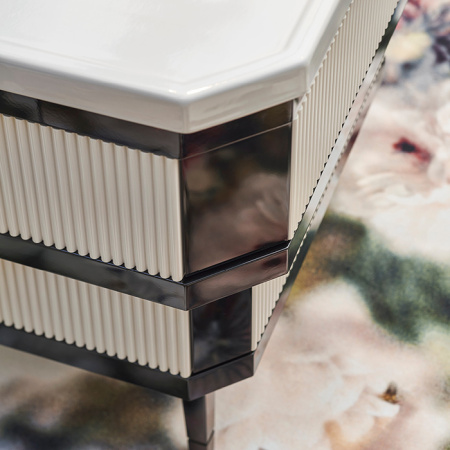 Devon&Devon Metropolitan Тумба под раковину DEEP BLACK 88,5см, планками PURE WHITE, столешница  GRANITO NERO ASSOLUTO, раковина SWINDON черная 