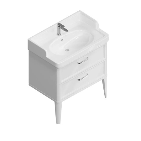 Kerama Marazzi Тумба POMPEI напольная с 2 ящиками 80, белая глянцевая (замена PO.N.80.2\WHT) 