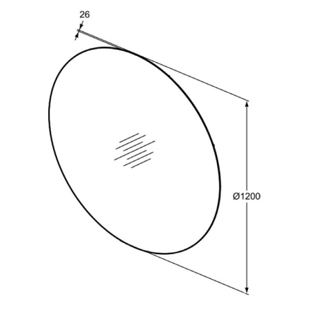 Ideal Standard Conca Круглое зеркало с диаметральной светодиодной подсветкой 1200 x 26 x 1200 мм, 14,4 кг neutral 