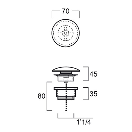 SIMAS Донный клапан, клик-клак, с керамической крышкой, цвет черный матовый (Со склада продаем с раковинами!) 