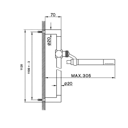 %Душевой гарнитур:ручная лейка,шланг 150 см,штанга 110 см, цвет черный матовый 