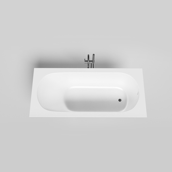 LOFO by Salini Встраиваемая ванна 1800х800хh610мм, овал чаша, мат-л: Solid Surface, без слива-перел, в комп. ножки, цвет: бел матов (С нашего склада!) 