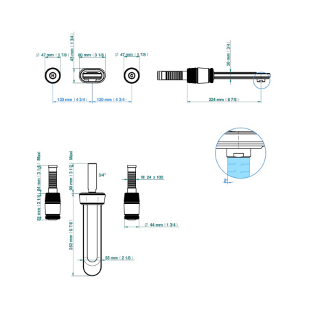 THG CORVAIR Смеситель для раковины настенный, c 2 вентилями, внешняя часть, цвет хром 