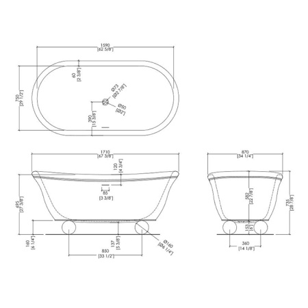 Devon Слив-выпуск только для ванны AURORA BIJOUX, цвет: хром 