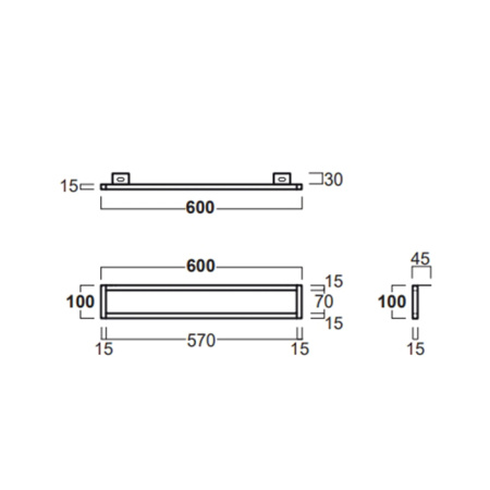 SIMAS AGILE Полотенцедержатель 610х100 мм., для раковины AG61, цвет черный матовый 