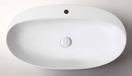 AZZURRA ELEGANCE CIRCLE раковина накладная 70х42см с 1 отв. под смеситель, цвет белый (цена по акции со склада!) 