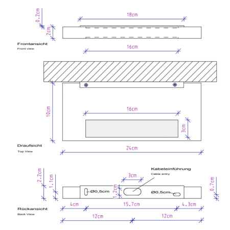 Decor Walther Slim 24 N LED Светильник настенный 24x10x2см, светодиодный, 1x LED 8W, цвет: хром 
